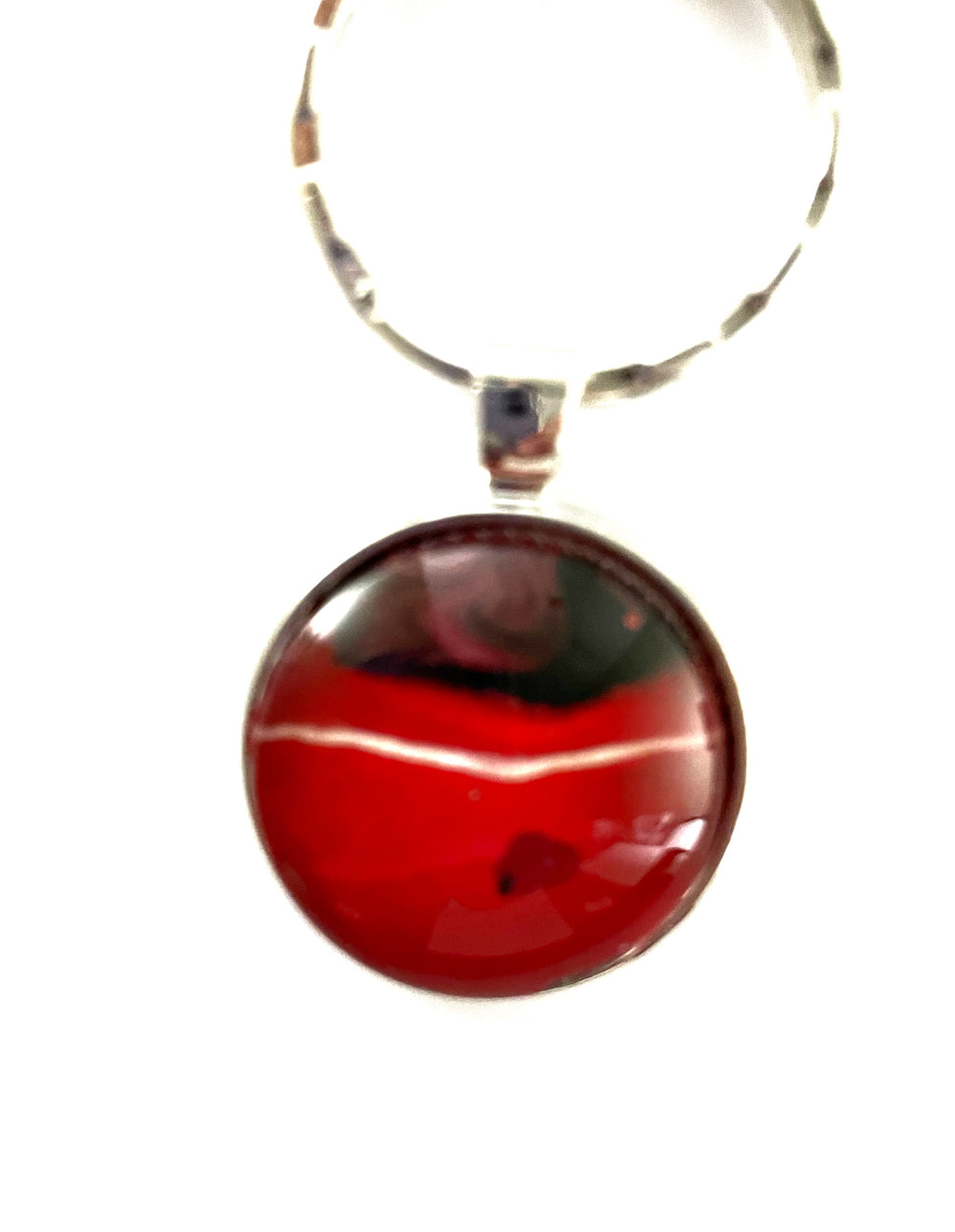 Red Acrylic Paint Key Ring