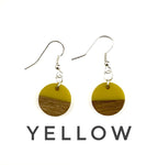 Extra Small Circle Resin & Wood  Earrings