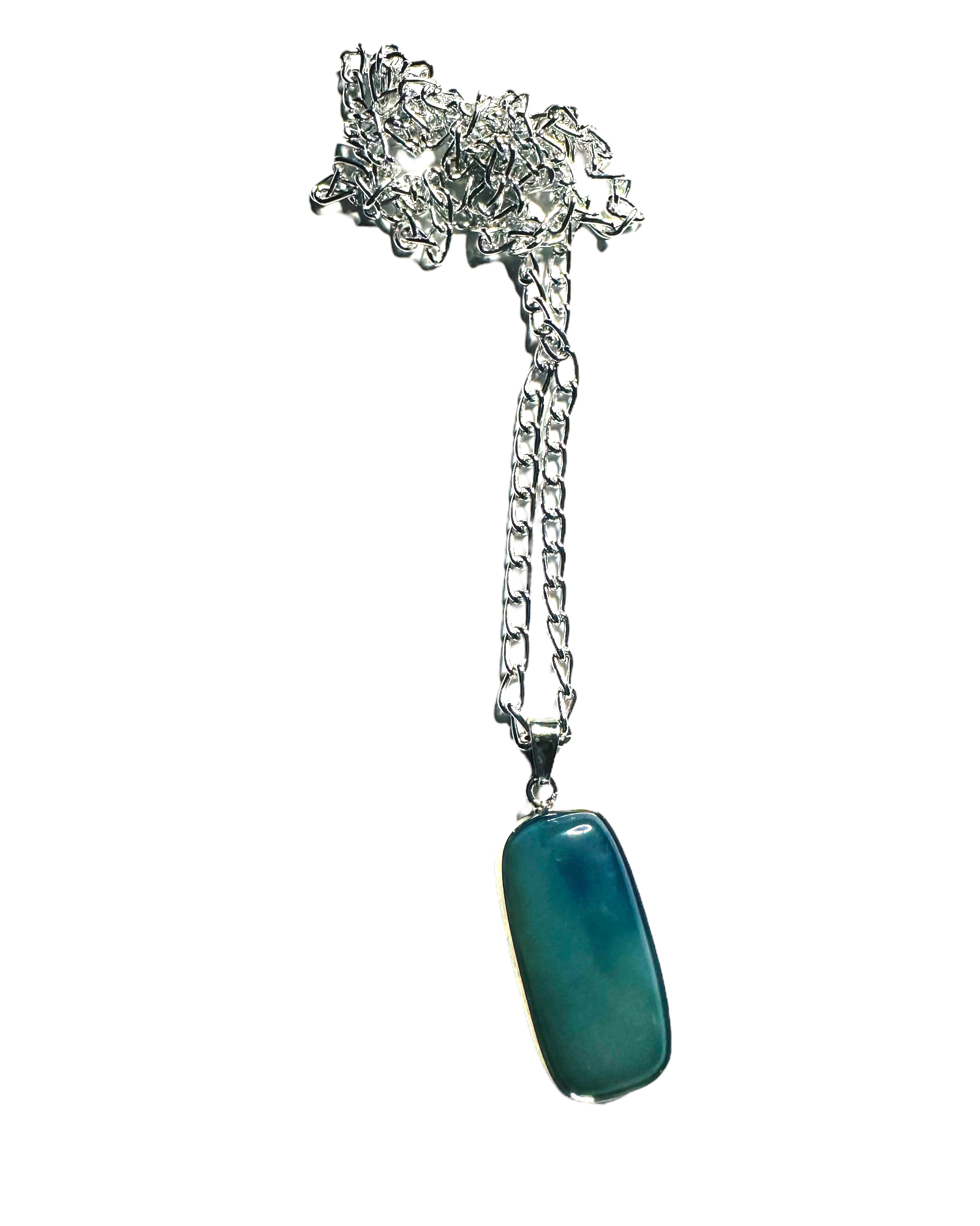 Agate Rectangle Pendant Necklace