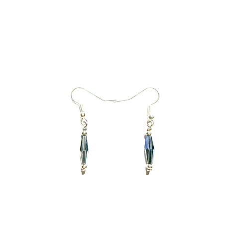 Silver Blue Glass Bracelet and Earring Set