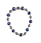 Blue Rainbow Glass Stacked Bracelet