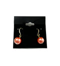 Gingerbread Brown Glass Pearl Earrings