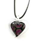 Purple Dichroic Heart Necklace