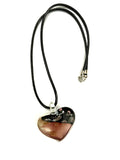 Pink Heart with Dichroic Glass Necklace