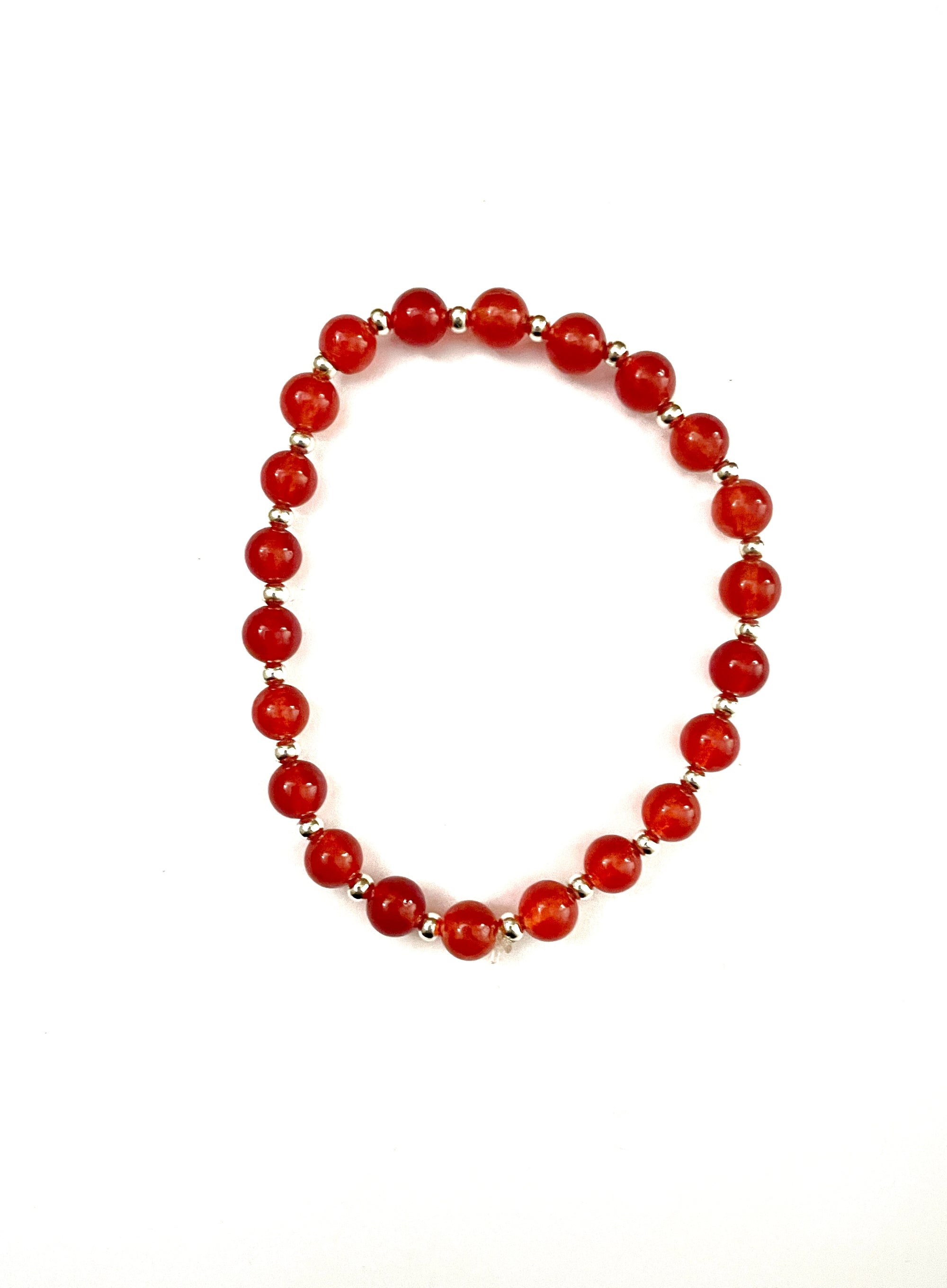 Red Glass Bead Stretchy Bracelet