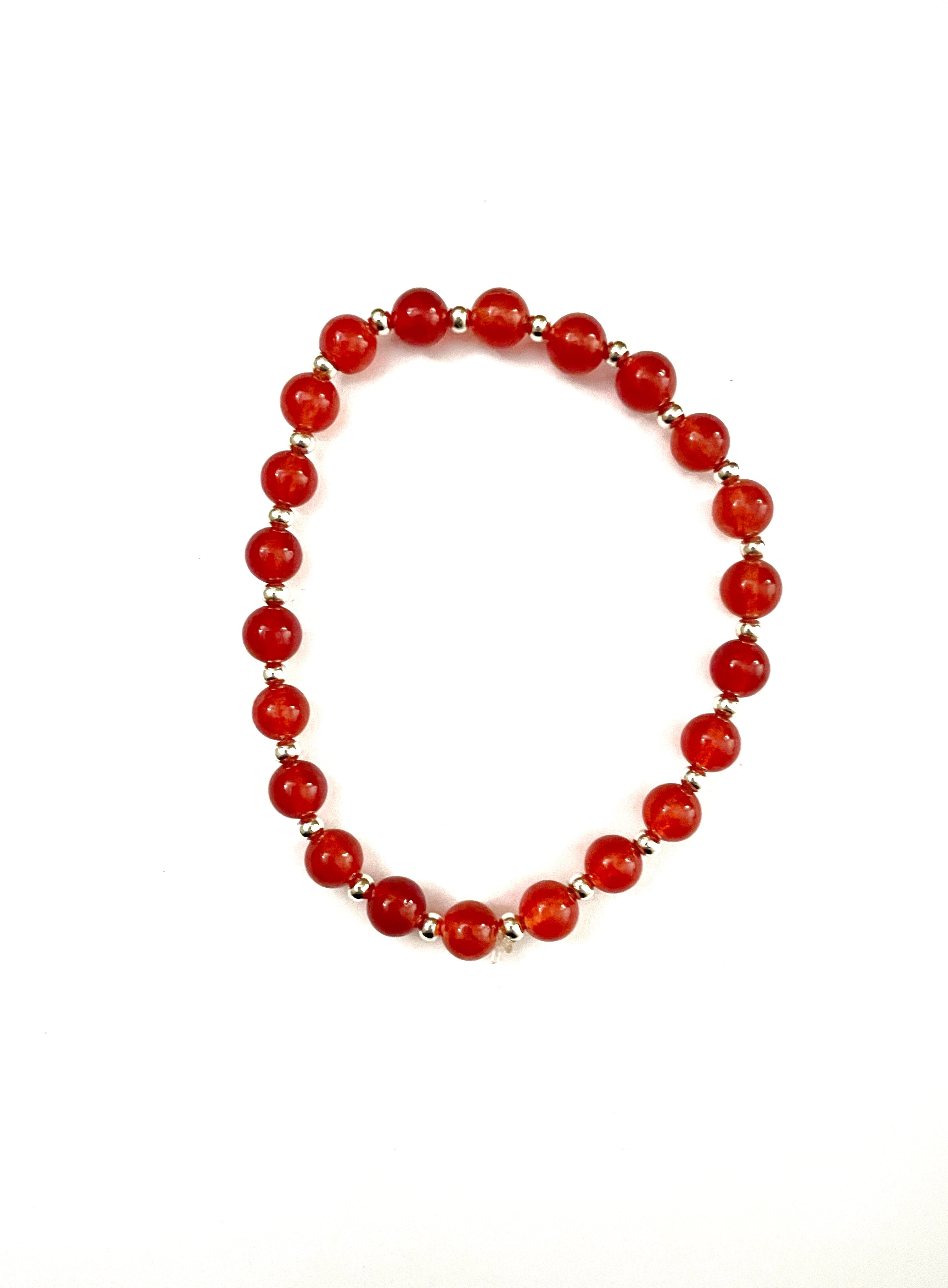 Red Glass Bead Stretchy Bracelet