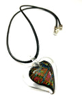 Rainbow Dichroic Heart Necklace