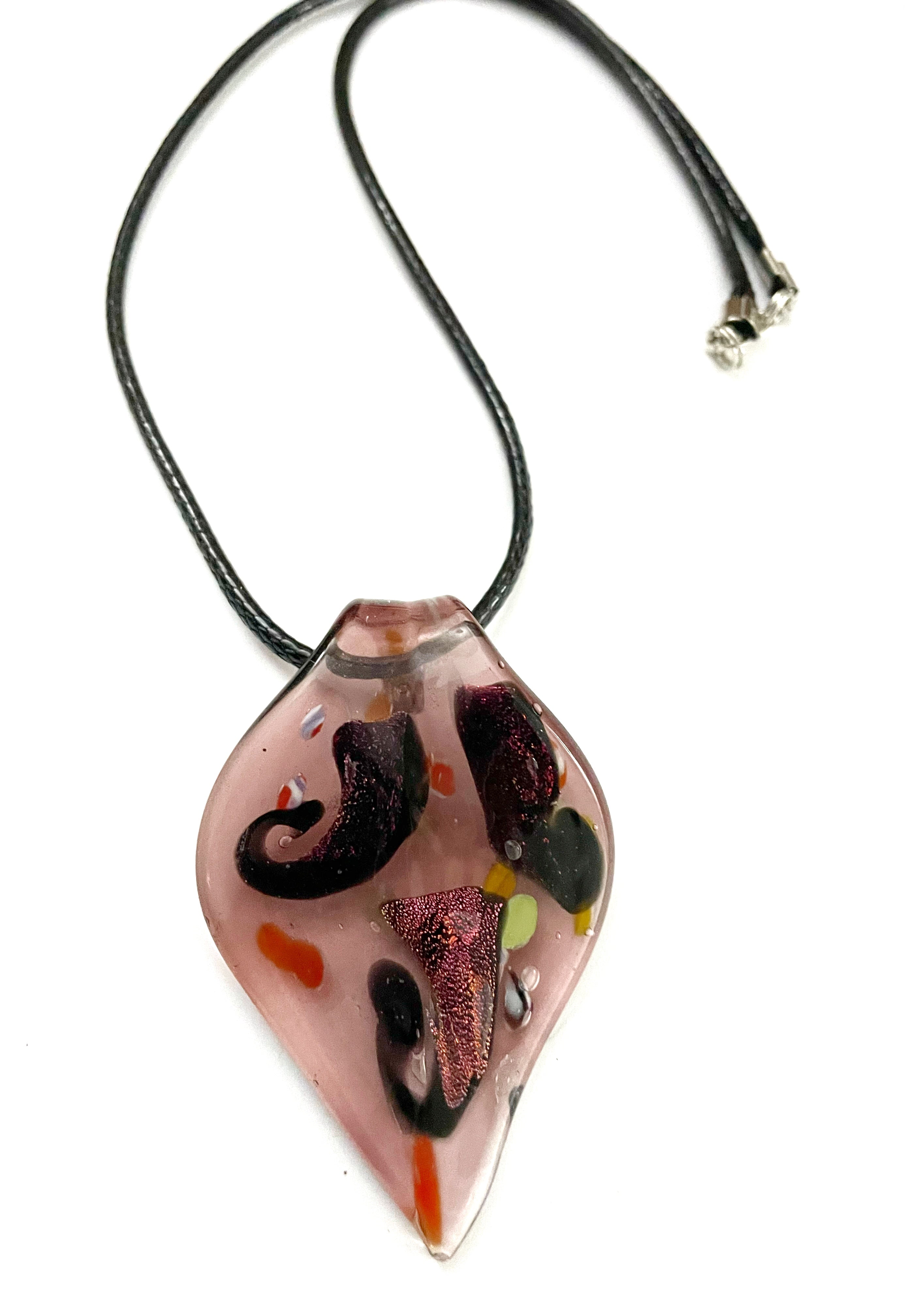 Transparent Purple Glass Necklace