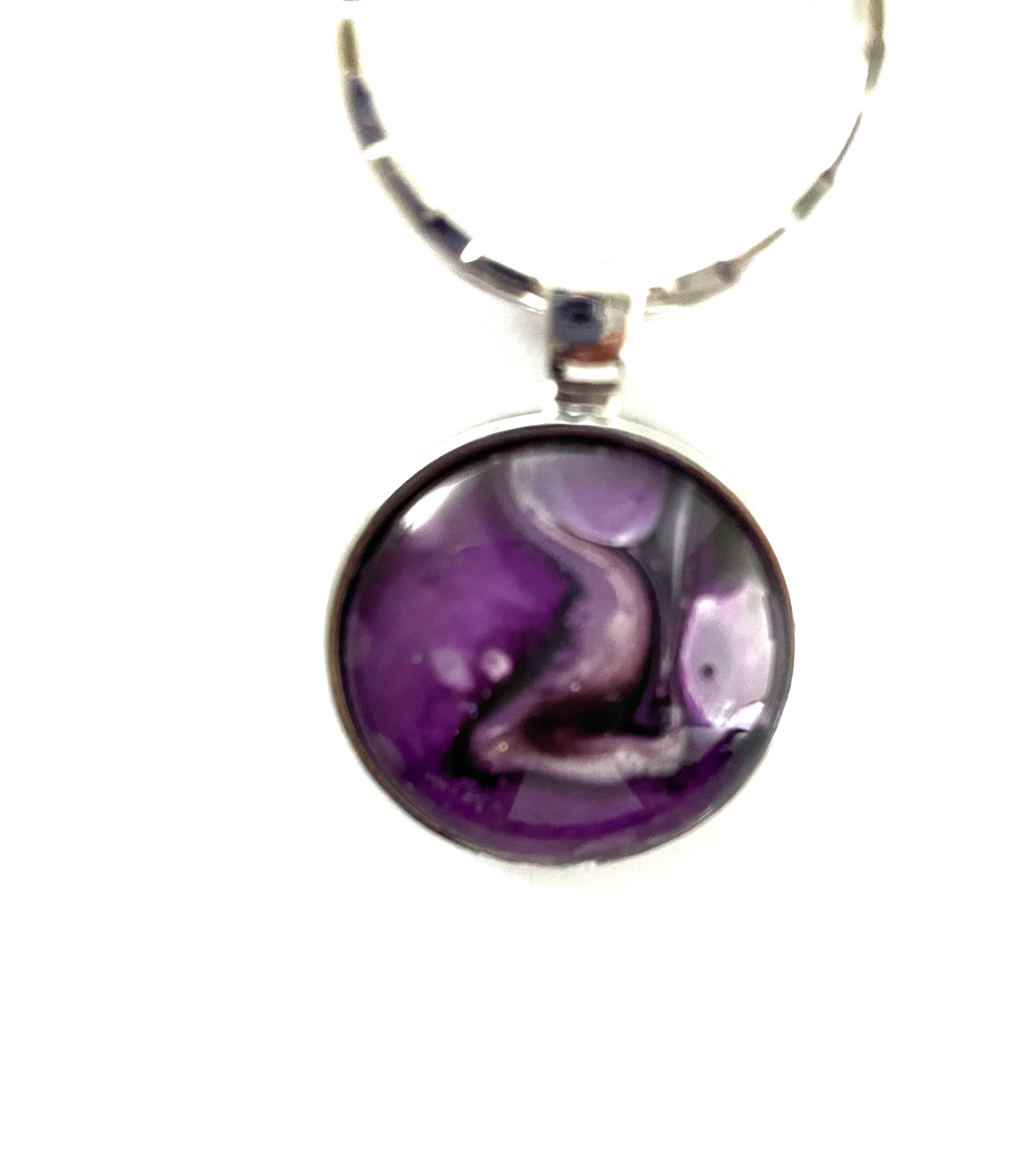 Purple Acrylic Paint Key Ring