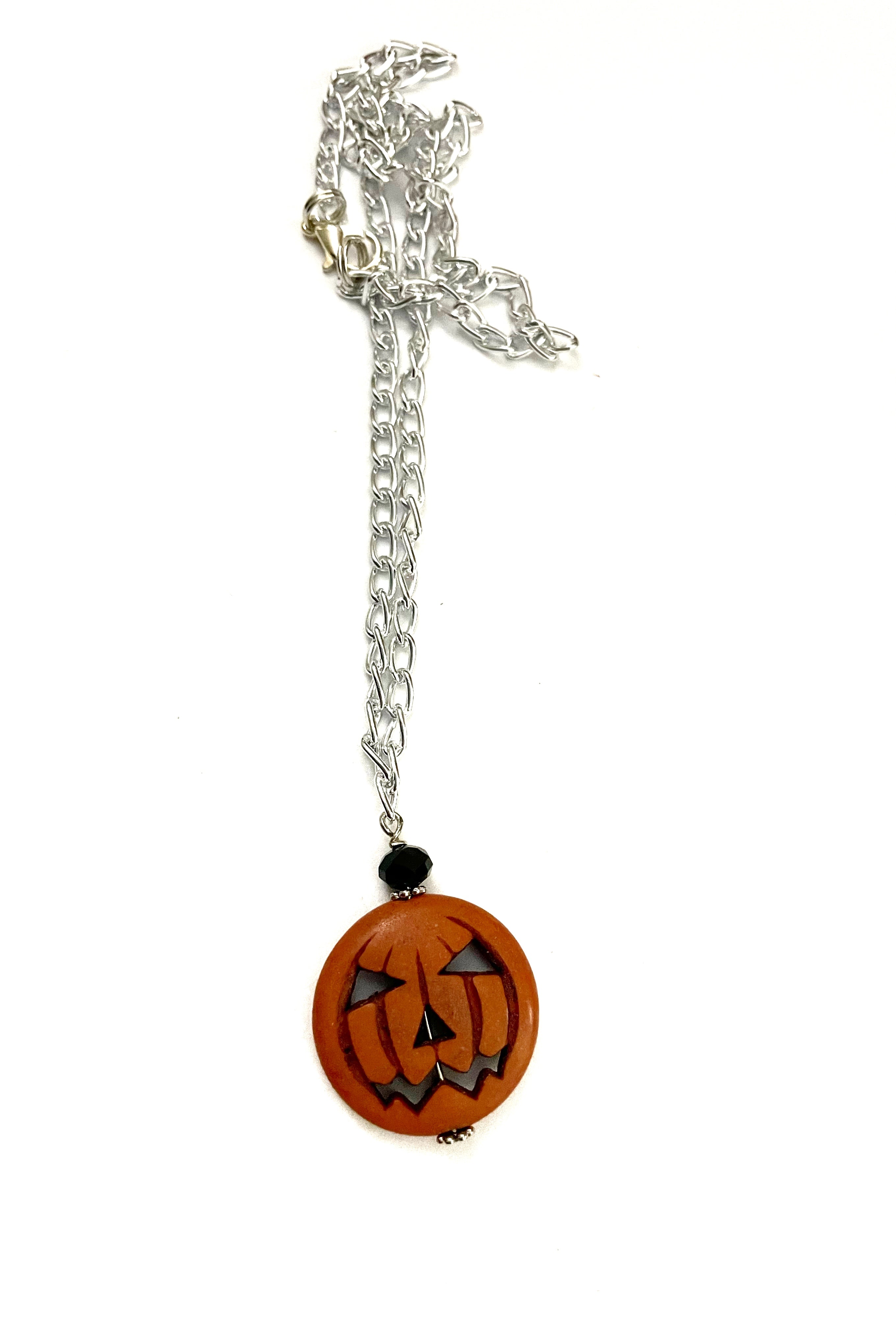 Large Pumpkin Howlite Necklace