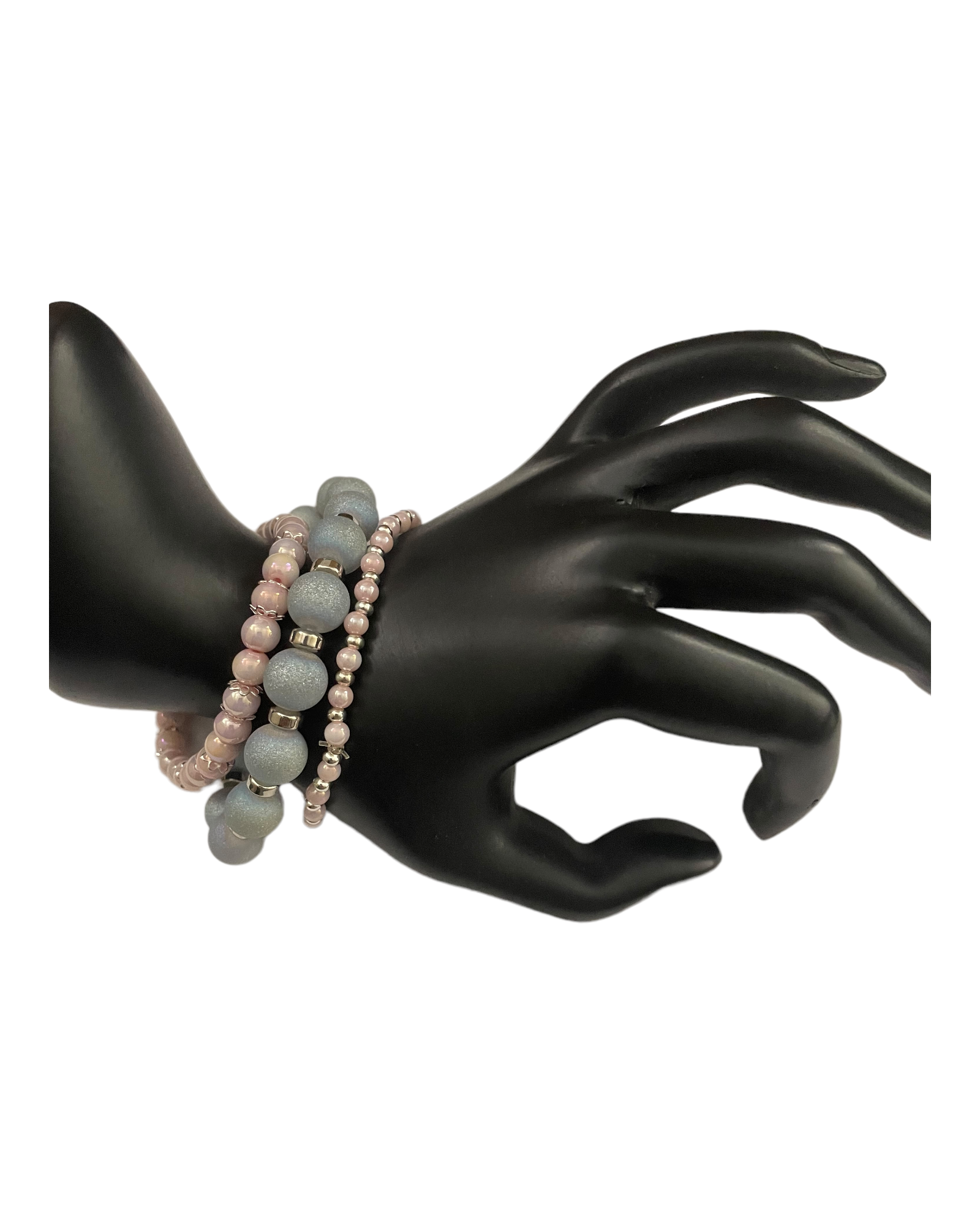 Blue with Pink Stacked Bracelet