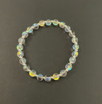 Magenta and Clear Glass Stacked Bracelet