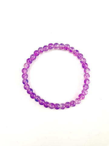 Lilac Glass Bead Stretchy Bracelet