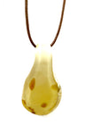 Creamy Yellow with Gold Flecks Glass Necklace