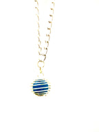 Teal Cage Lava Stone Necklace