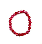 Red Glass Pearl Stretchy Bracelet