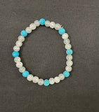 Milky White and Bright Turquoise Lava Stone Bracelet