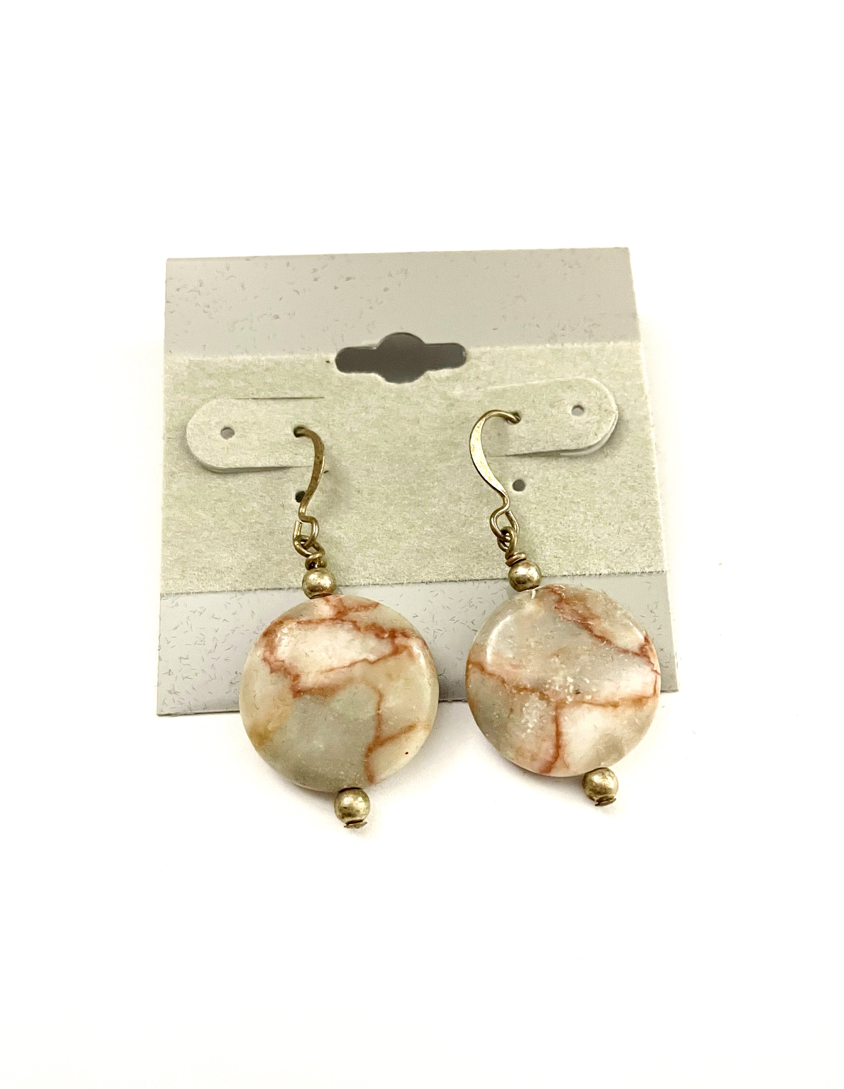 Redline Marble Dangle Earrings