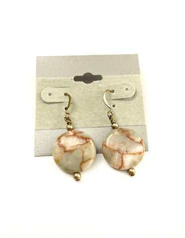 Redline Marble Dangle Earrings