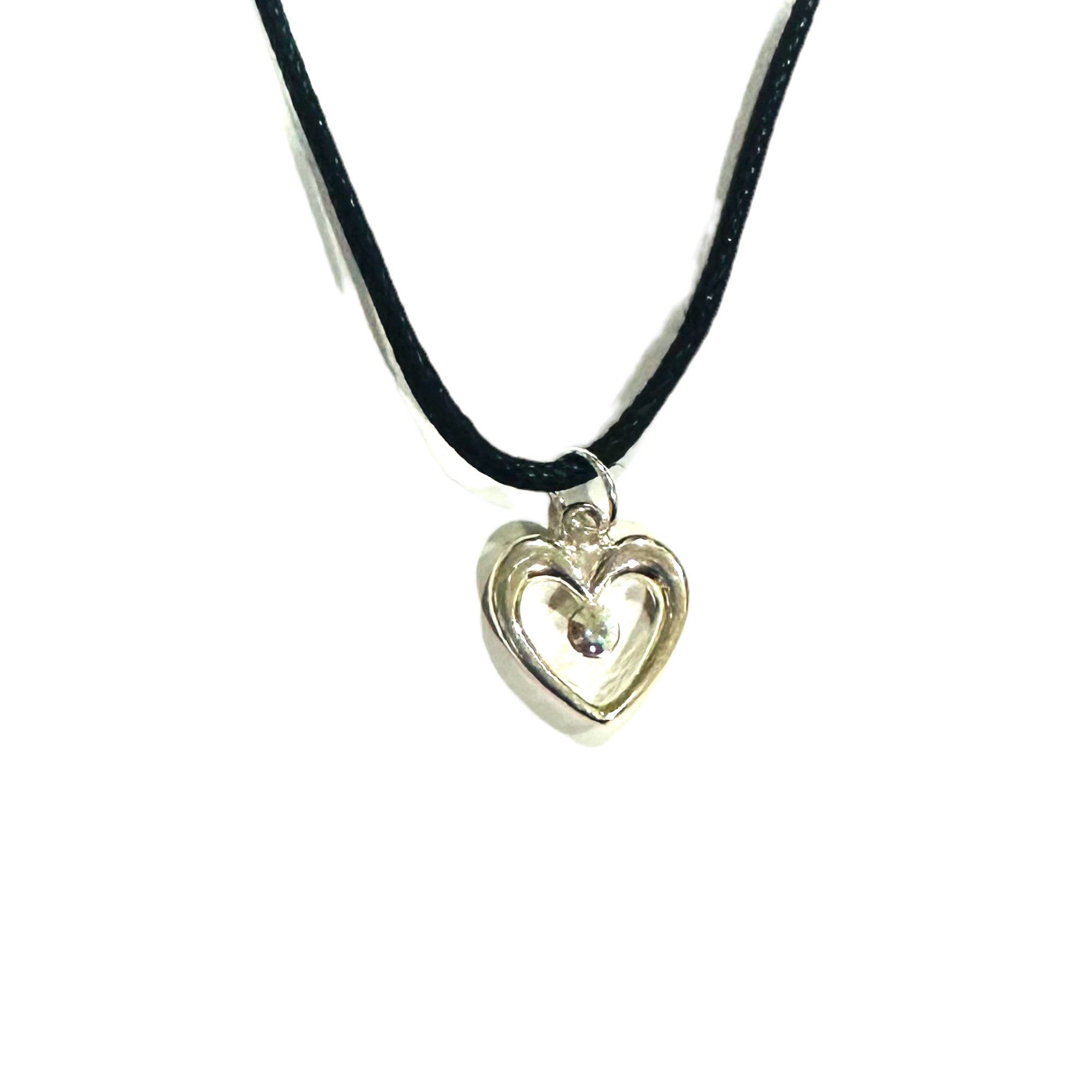 Silver Heart with Crystal Necklaces