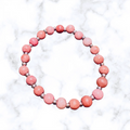 Matte Pink Glass Stretchy Bracelet