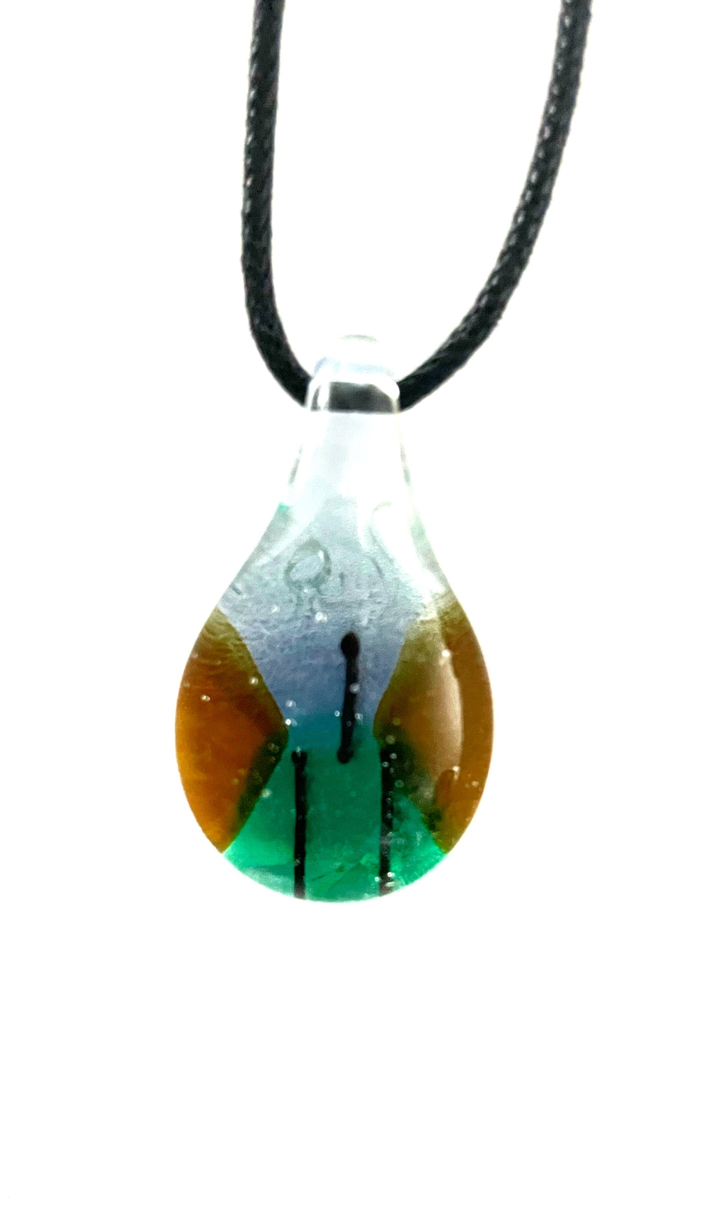 Blue, Green and Brown Glass Necklace