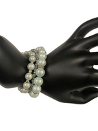 Light Blue on White Stacked Bracelet