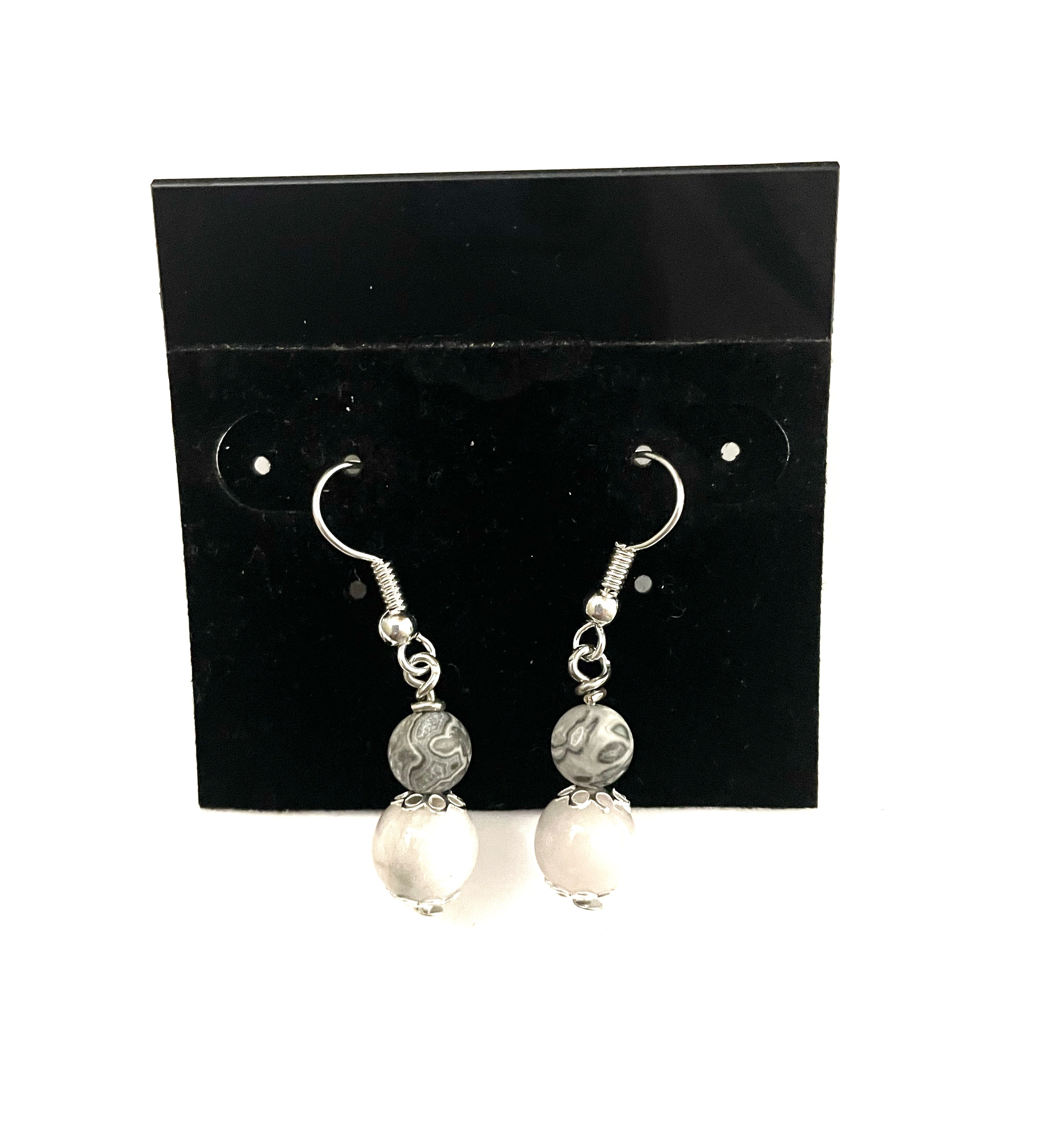 Picasso Stone & Rose Quartz Earrings
