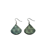 Printed Fan Shaped Wood Earrings
