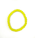 Frosty Yellow Glass Bead Stretchy Bracelet