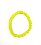 Frosty Yellow Glass Bead Stretchy Bracelet