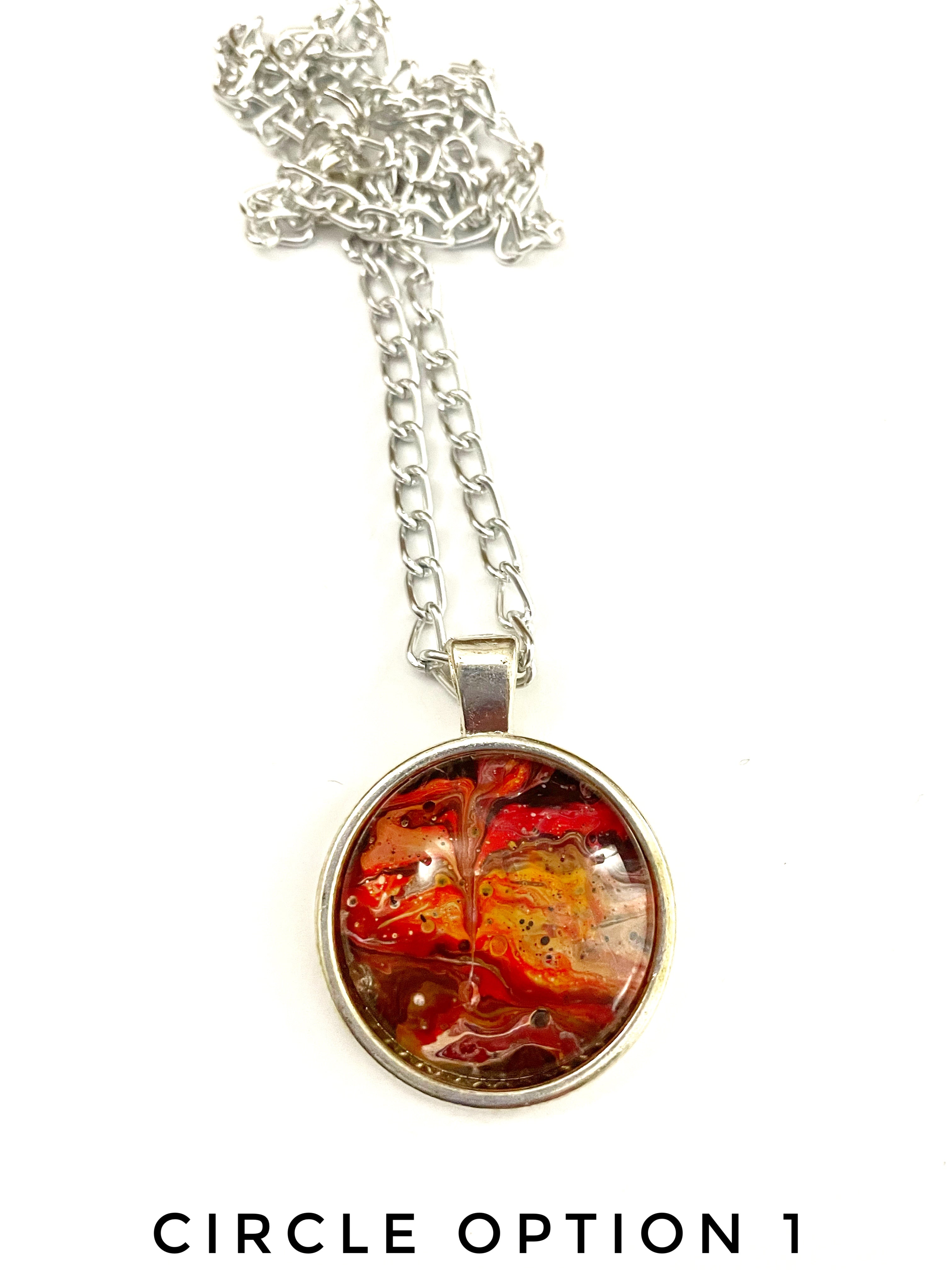 Red, Yellow and Grey Acrylic Necklaces