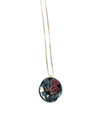 Printed Metal  Pendant Necklace
