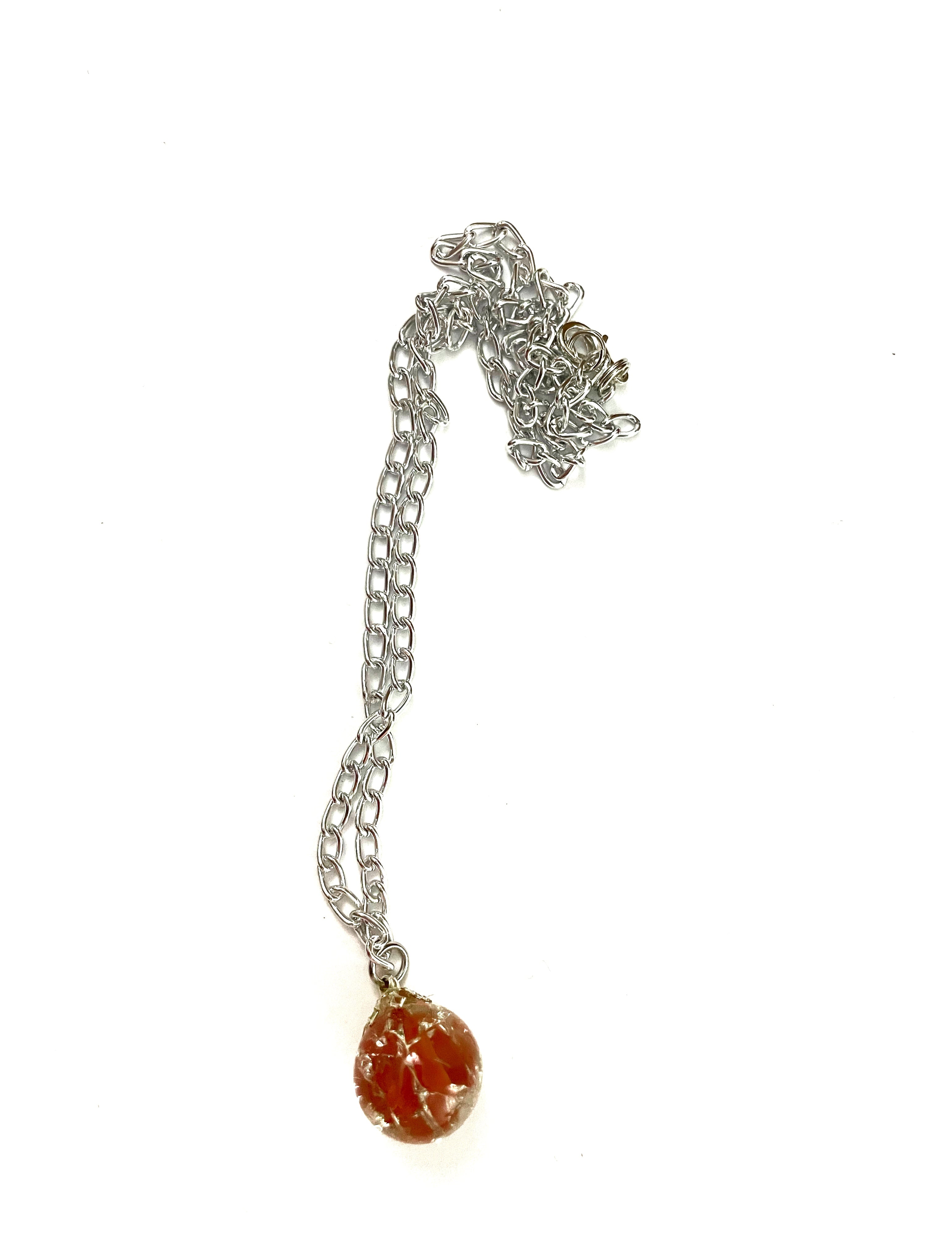 Orange-Red Marble Necklace