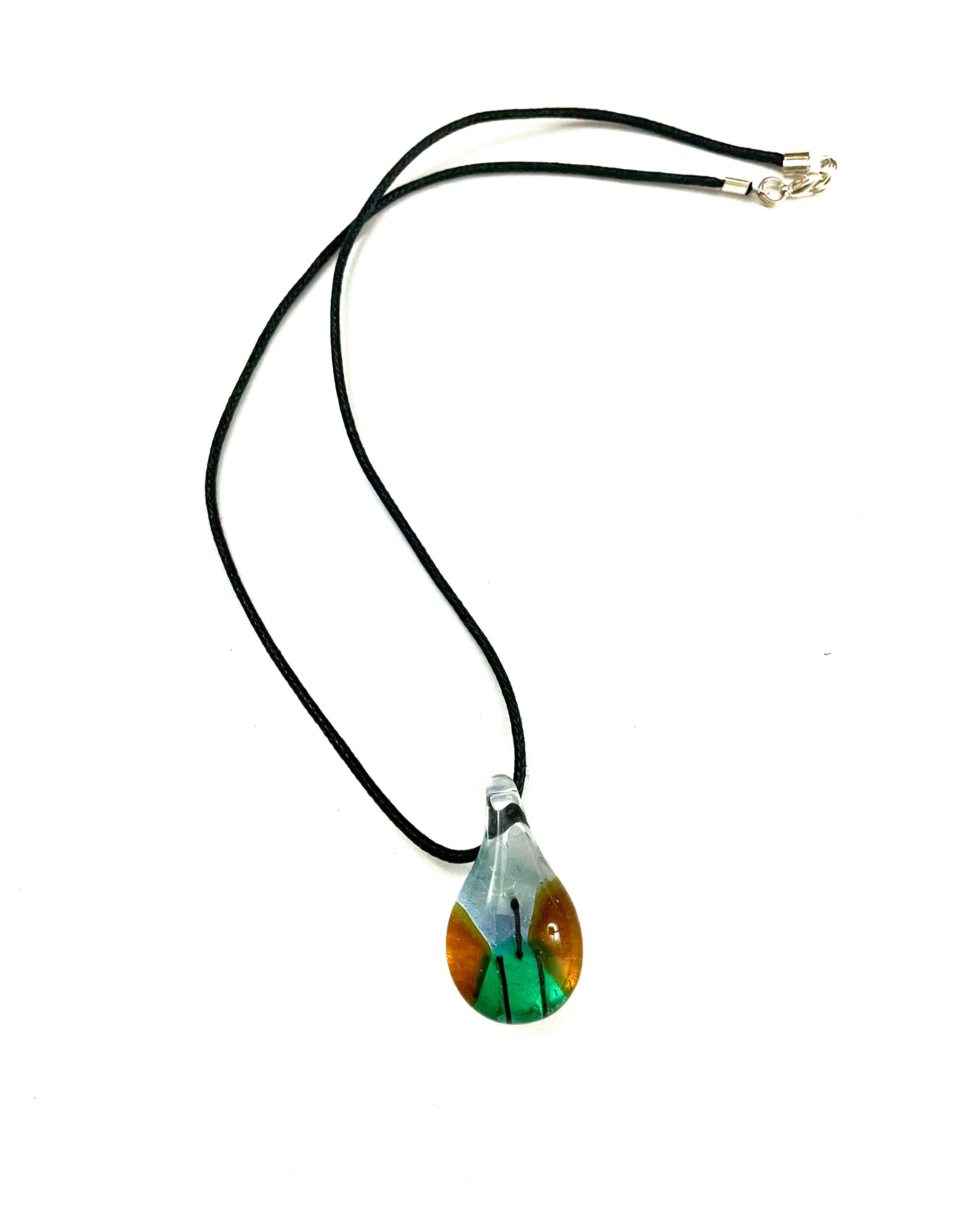 Blue, Green and Brown Glass Necklace
