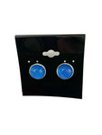 Blue Acrylic Paint Earrings - Post