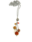 Orange Bead Dangle Necklace