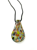 Fall Colors Glass on Clear Glass Necklace