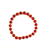 Red Glass Bead Stretchy Bracelet