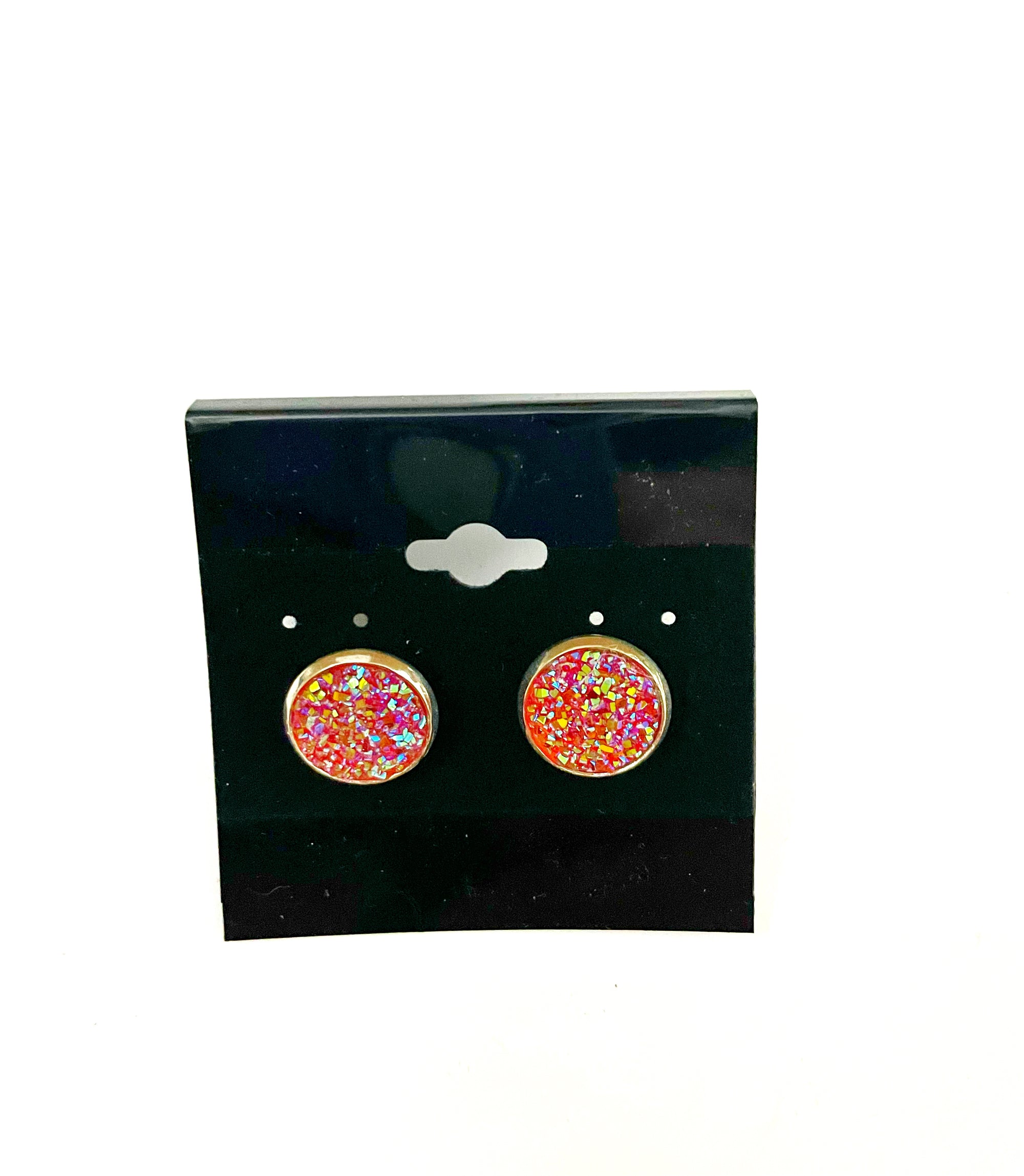 Outrageous Orange Druzy Earring