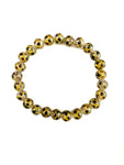 Yellow and Black Dot Glass Stretchy Bracelet