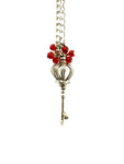 Crown Key with Red Dangle Necklace