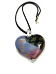 Blue Heart with Dichroic Glass Necklace