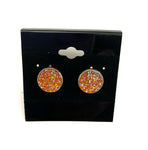 Orange Druzy Earring