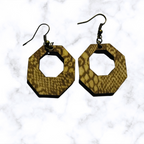 Wooden Hexagon Earrings