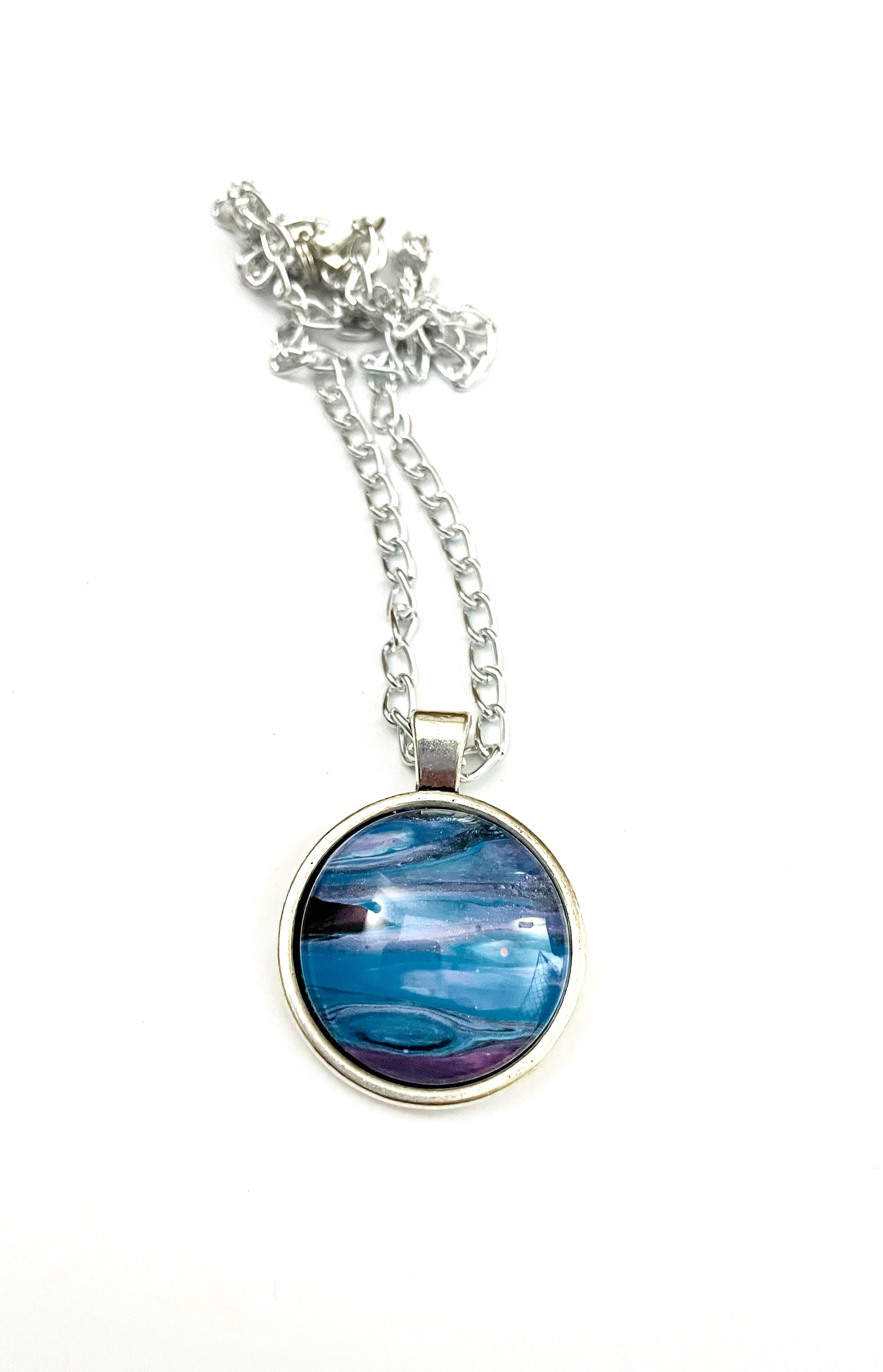 Blue, Pink and Black Acrylic Necklaces