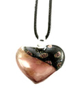 Pink Heart with Dichroic Glass Necklace