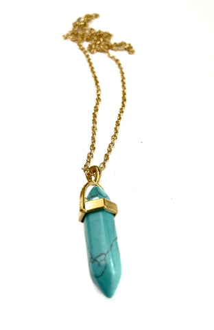 Turquoise Bullet Pendant Necklace