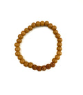 Beige Lava Stone and  Beige Wooden Bead Bracelet