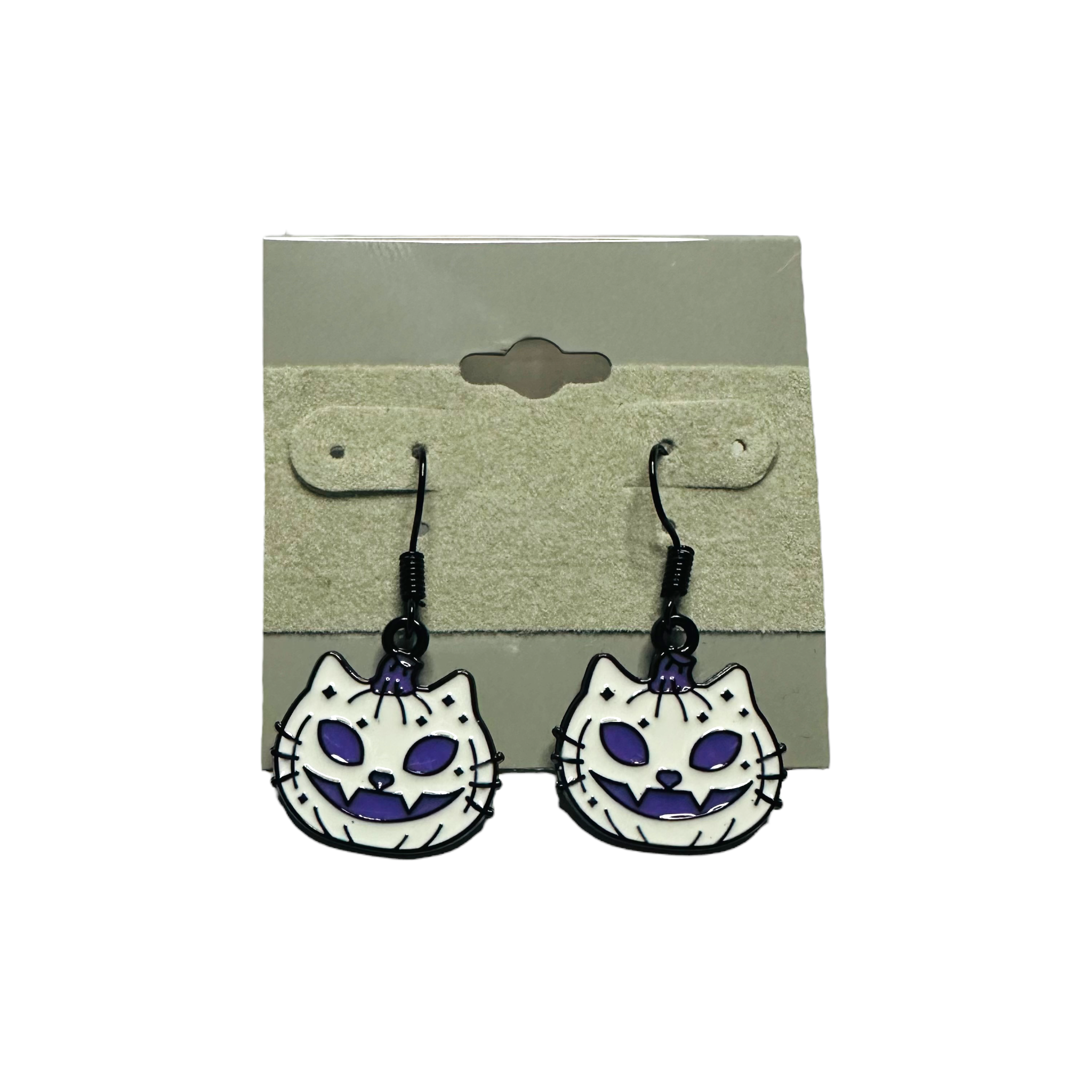 White Cat Dangle Earrings